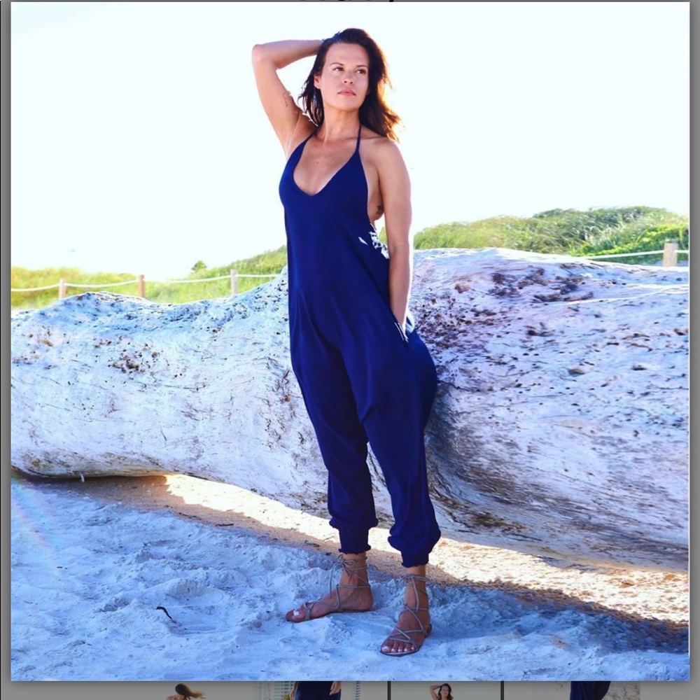 NWOT Solid Harem Jumpsuits By Buddha Pants Navy XS